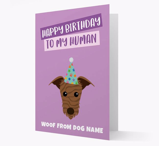 Personalized 'Happy Birthday To My Human' Card with {breedCommonName} Icon